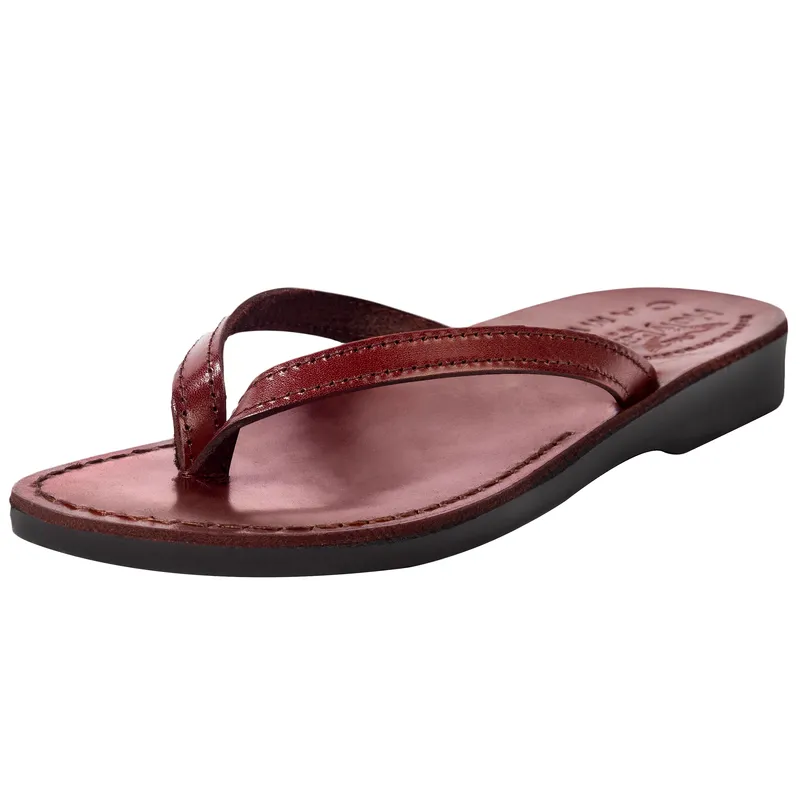 Holy Land Market Men/Women Biblical Jesus Leather Sandals/Slides From Jerusalem (Jericho Style)