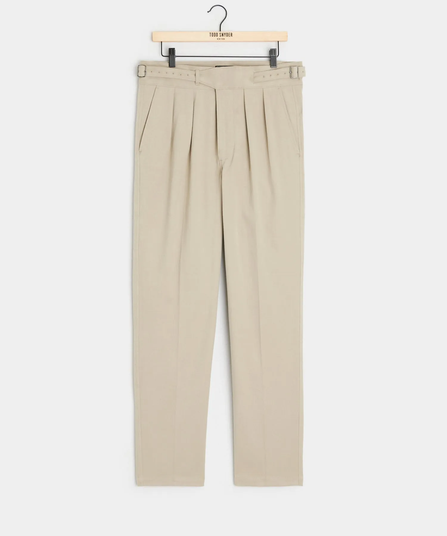 Italian Brushed Cotton Gurkha Trouser in Granite Grey