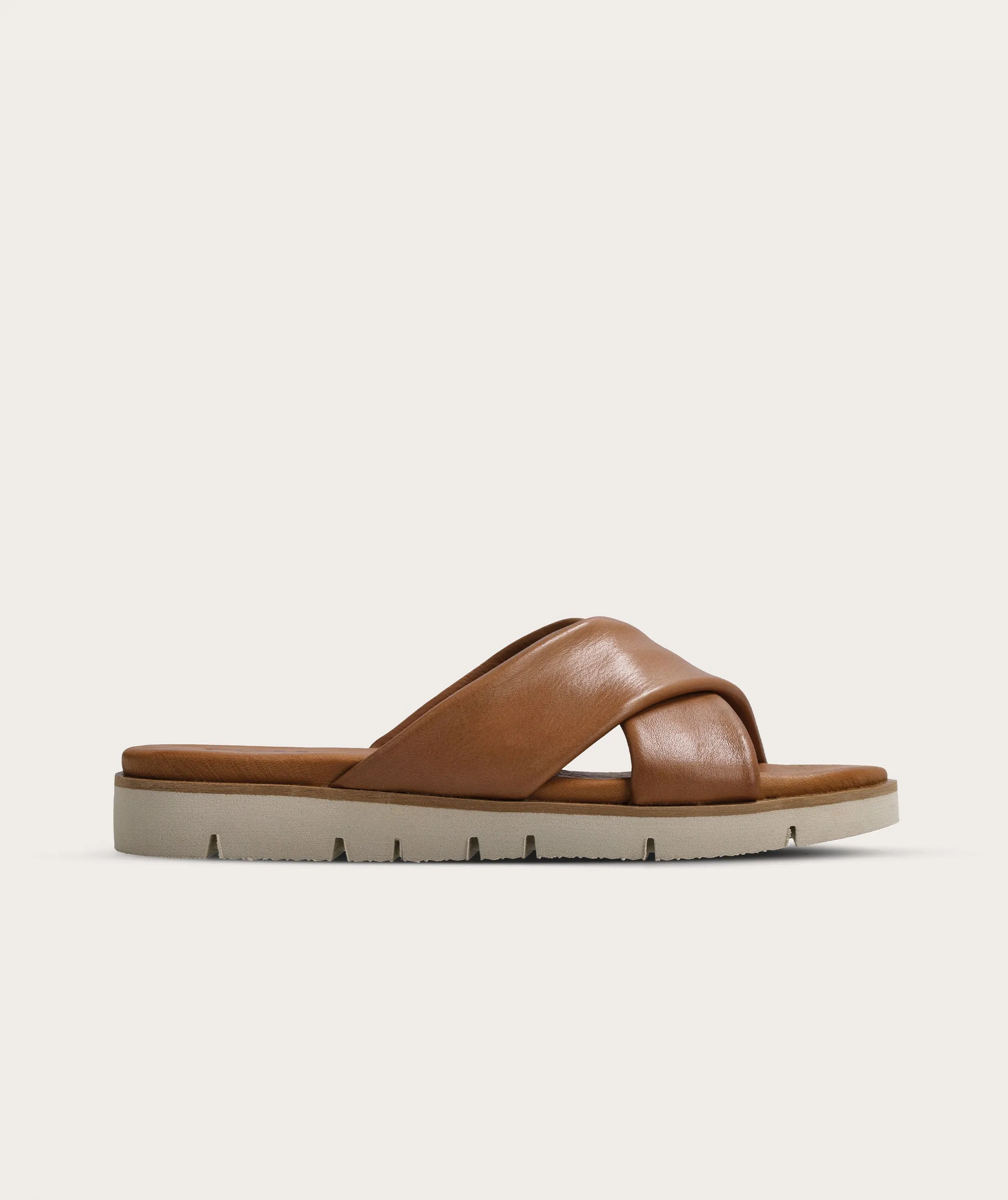 Ladies Crossover Sandal - Tan