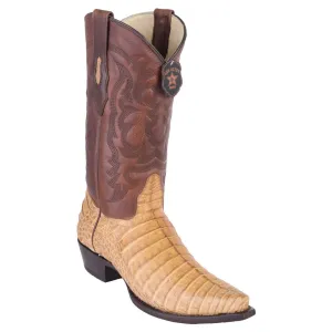 Los Altos Miel Greasy Finish Caiman Belly Snip Toe Cowboy Boots