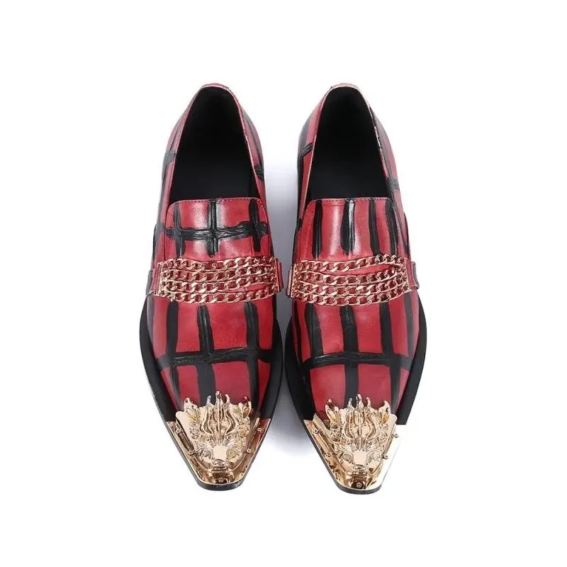 Luxe Exotic Leather Slip-on Loafers