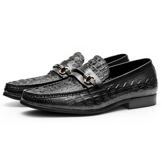 LuxeCroco Exotic Leather Oxford Loafers