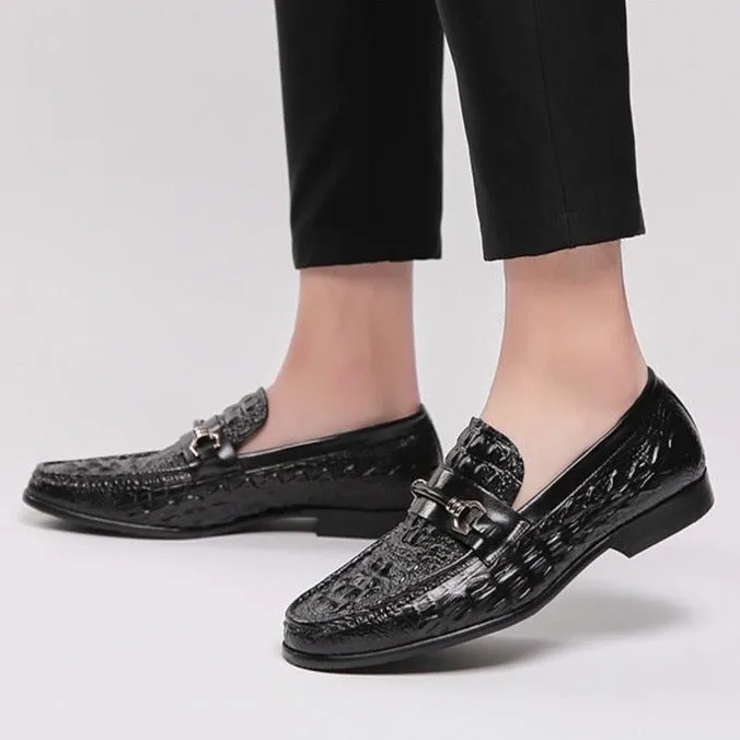 LuxeCroco Exotic Leather Oxford Loafers