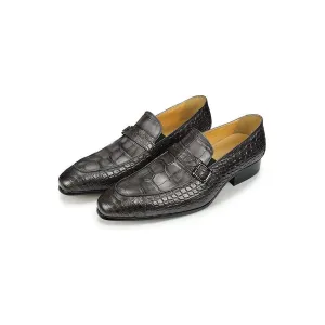 LuxeCroco Slip-on Leather Dress Shoes