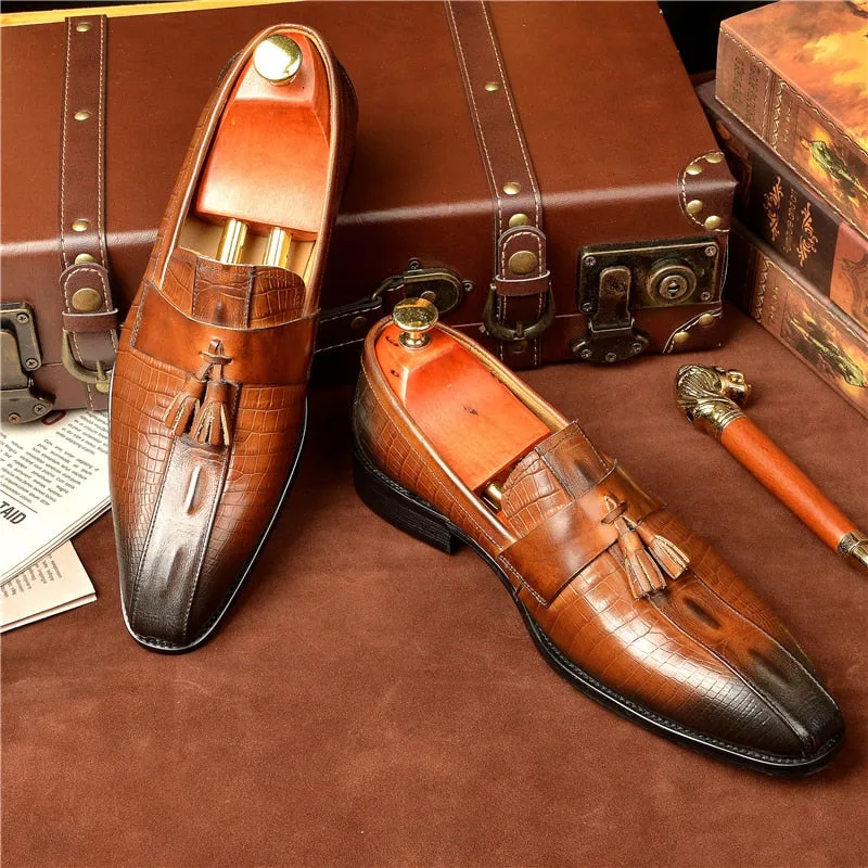 Luxury CrocPoint Slip-On Loafers