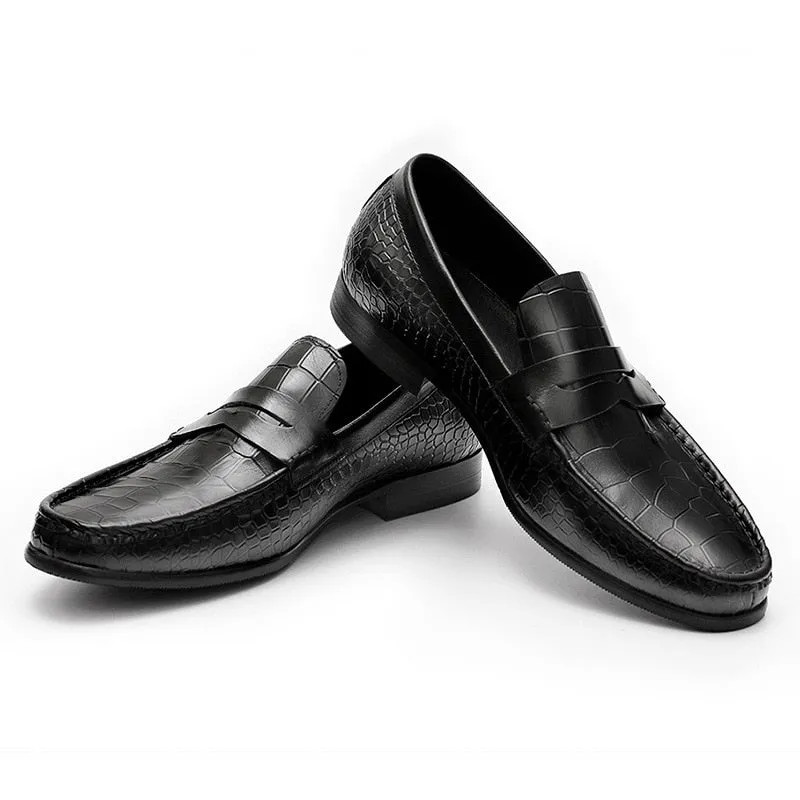 Luxury CrocTex Slip On Brogues Loafers