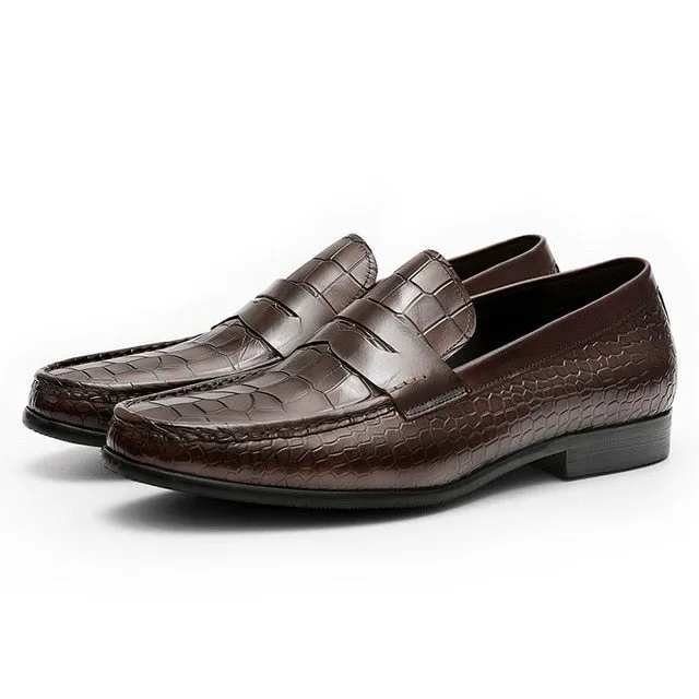 Luxury CrocTex Slip On Brogues Loafers