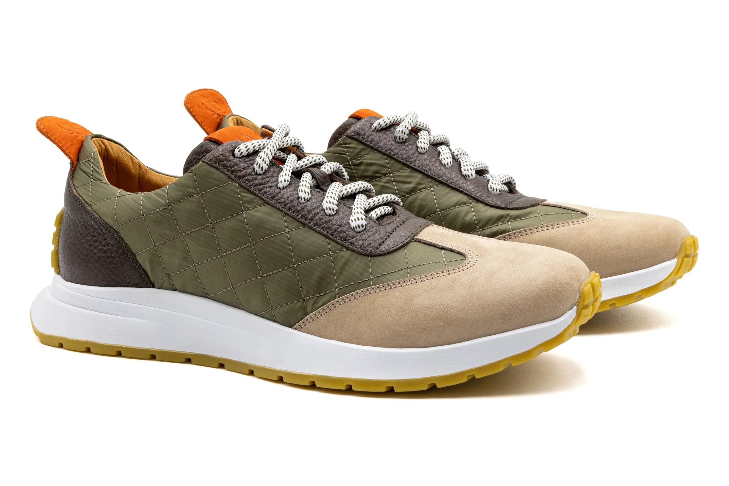 Marathon Lightweight Nylon Sneakers - Olive/Sand