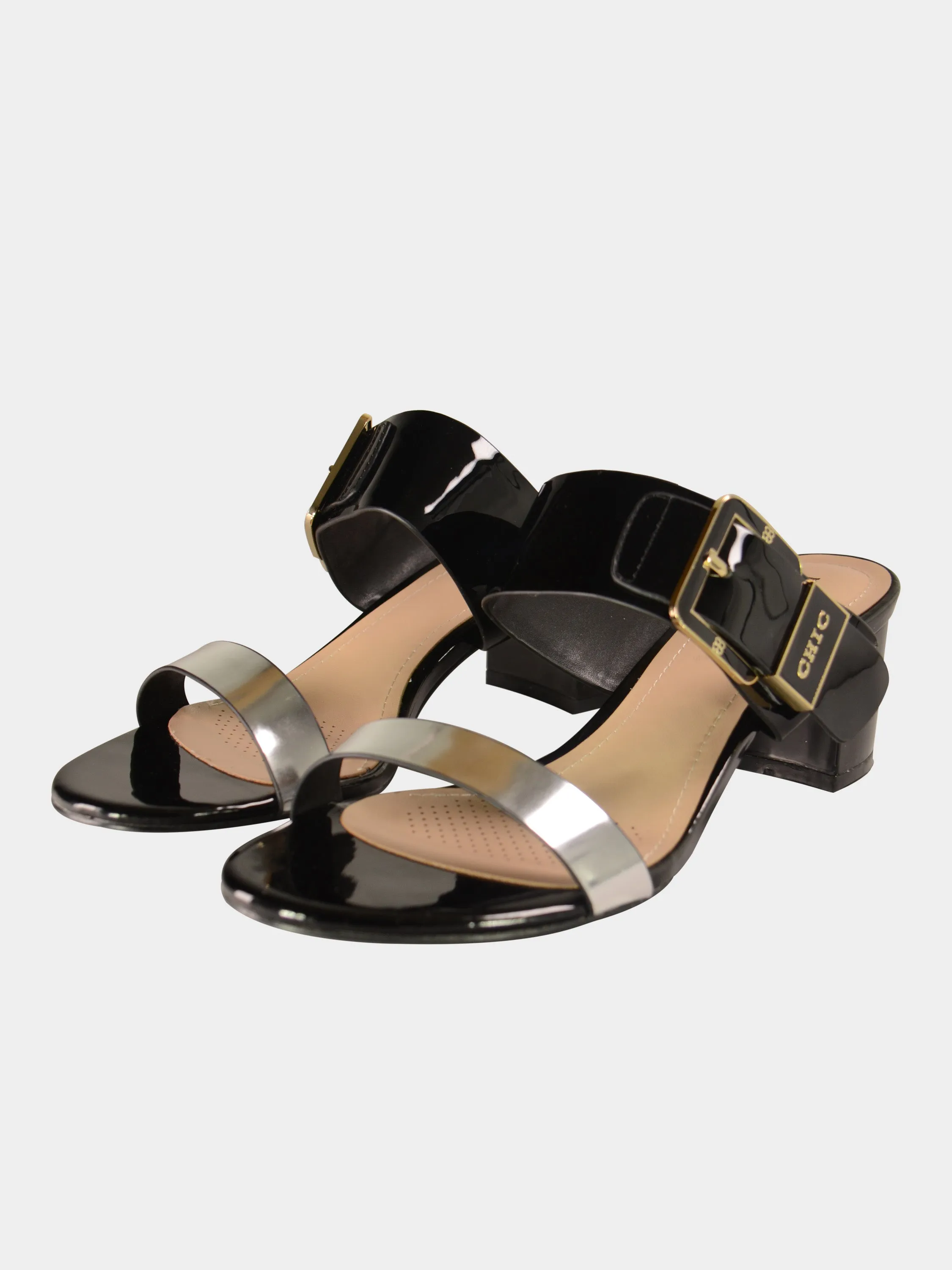 Michelle Morgan 150911 Patent Chic Embossed Sandals