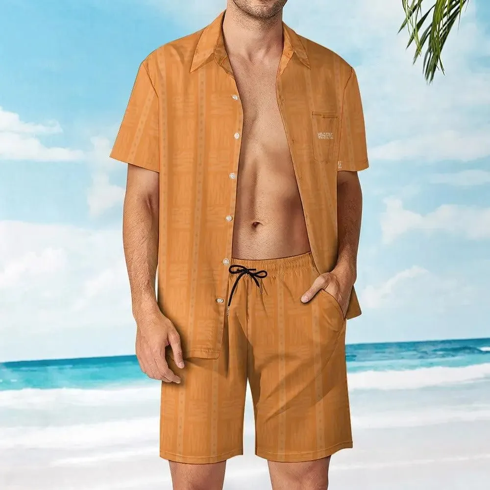 Misha Luxury Men Leisure Beach Suit - Orange