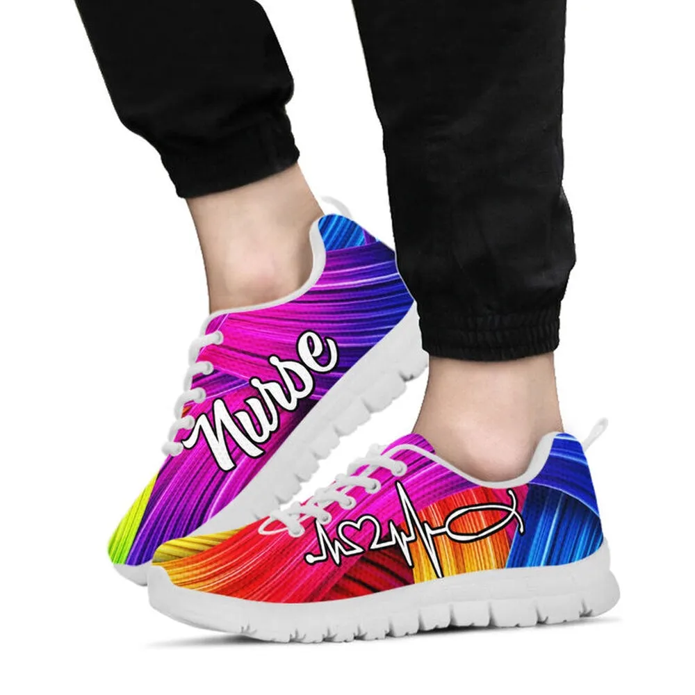 Nurse Sneaker, Nurse Rainbow Sneakers Shoes, Best Shoes For Nurses