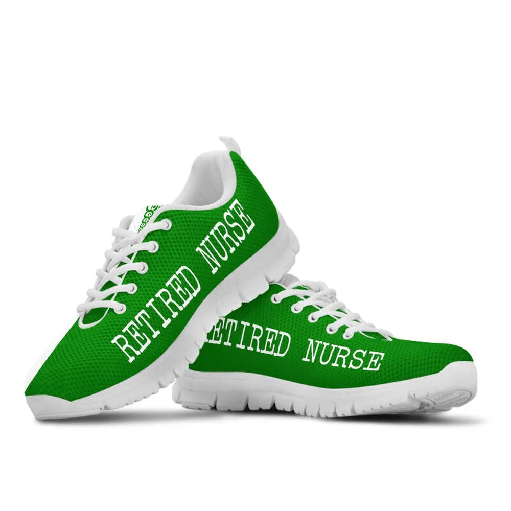 Nurse Sneaker, Retired Nurse Strong Green White Sneakers, Best Shoes For Nurses