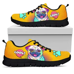 Pug Sneaker, Pug Dog Pop Art Sneakers, Pug Shoes