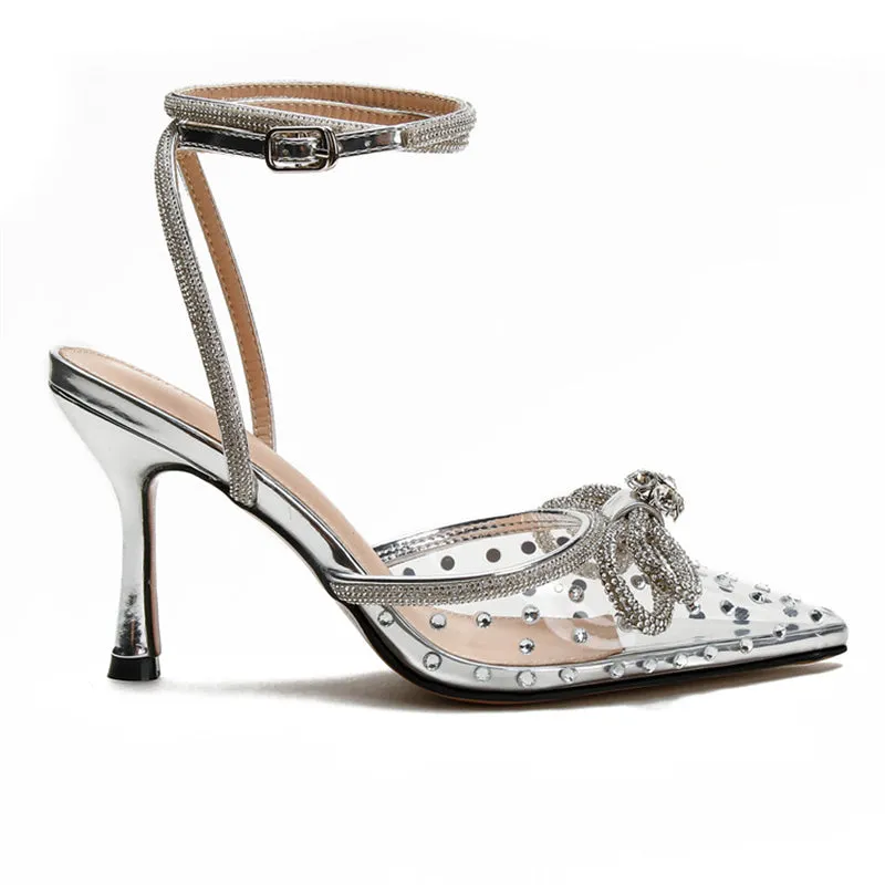 Rhinestone Glam High Heel Sandals