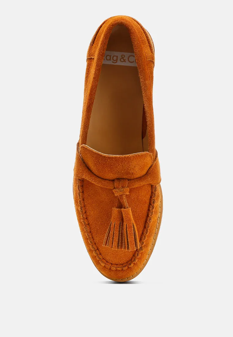 Rhone Tassels Detail Suede Loafers