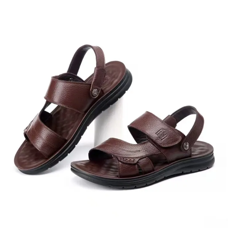 Summer Comfortable Beach Leather Velcro Sandals