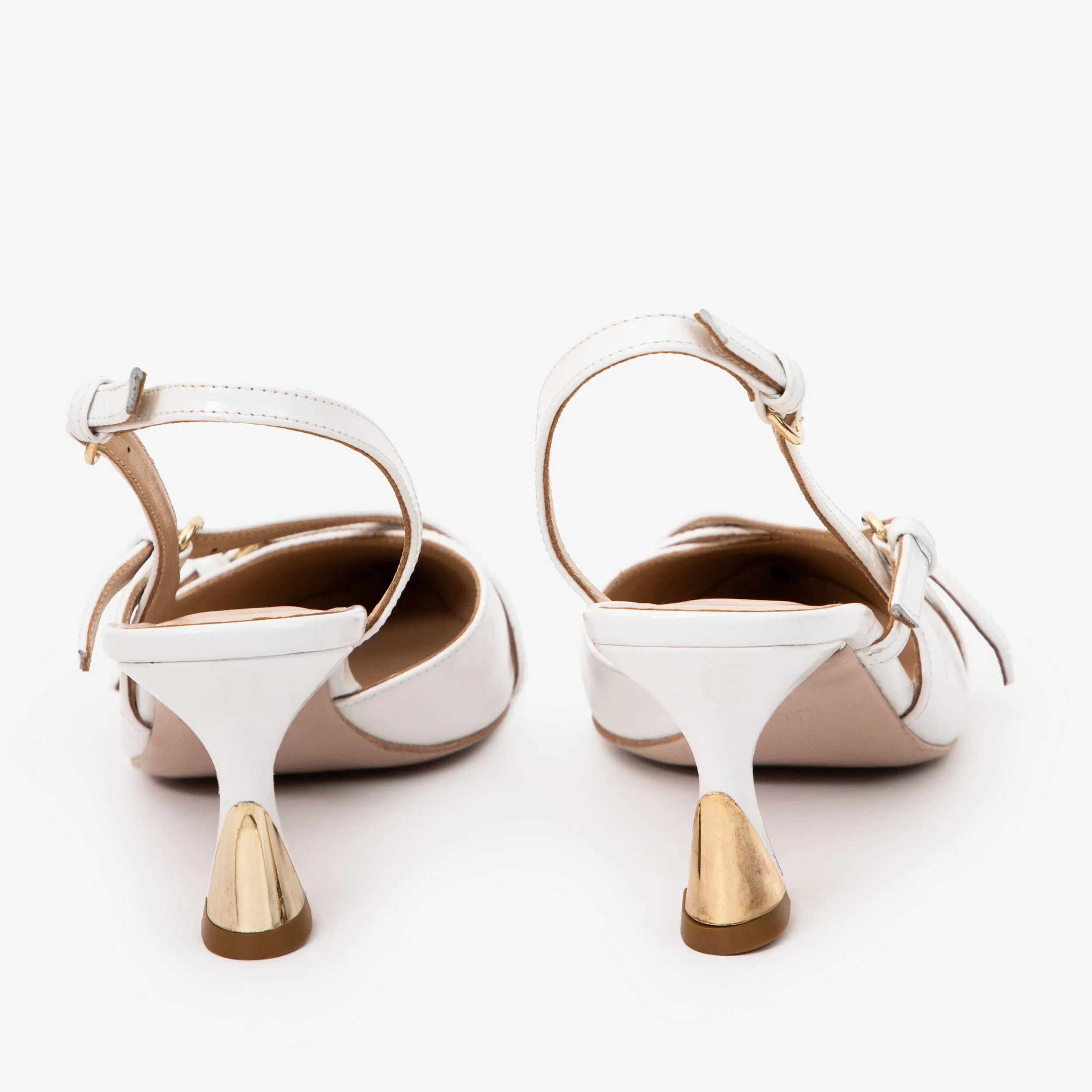 The Atlantic White Leather Slingback Women Sandal