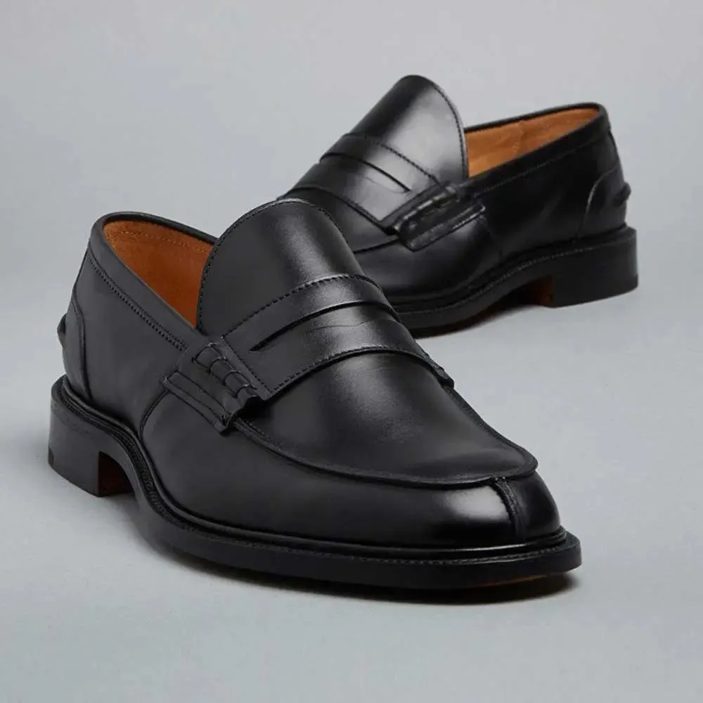 Tricker's James Penny Loafers - Mens Shoes - Black Calf