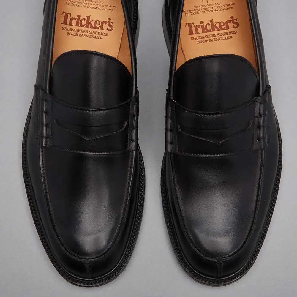 Tricker's James Penny Loafers - Mens Shoes - Black Calf