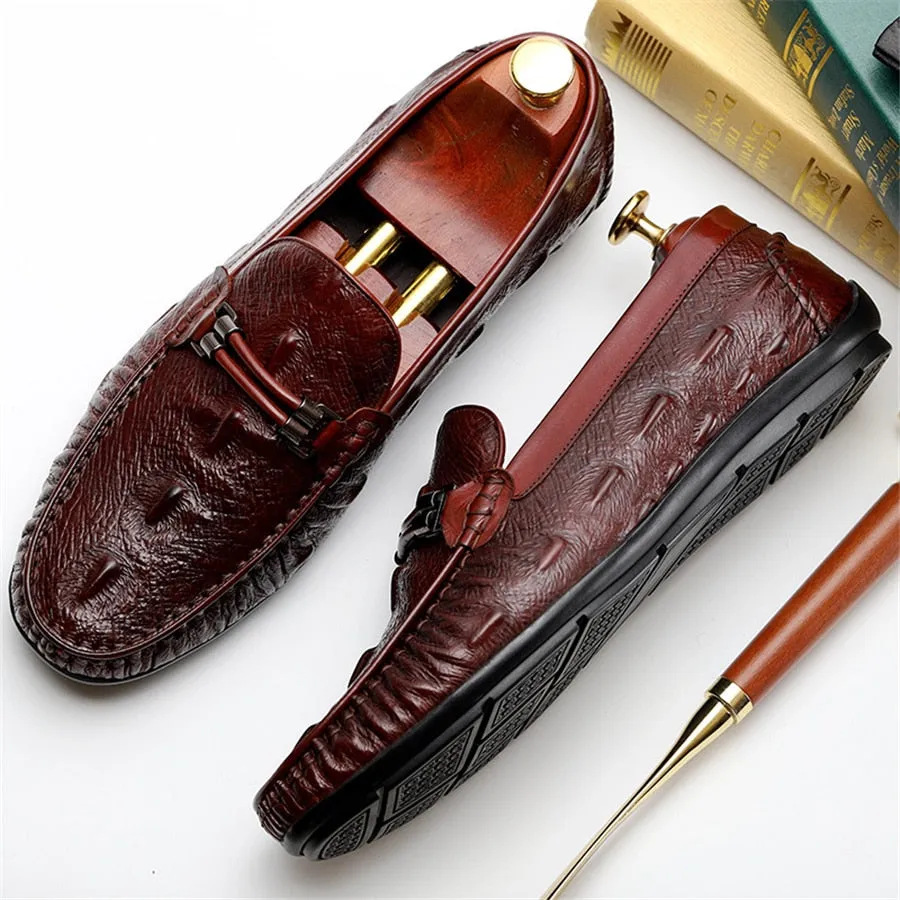 Vintage CrocLeather Exotic Brogue Loafers