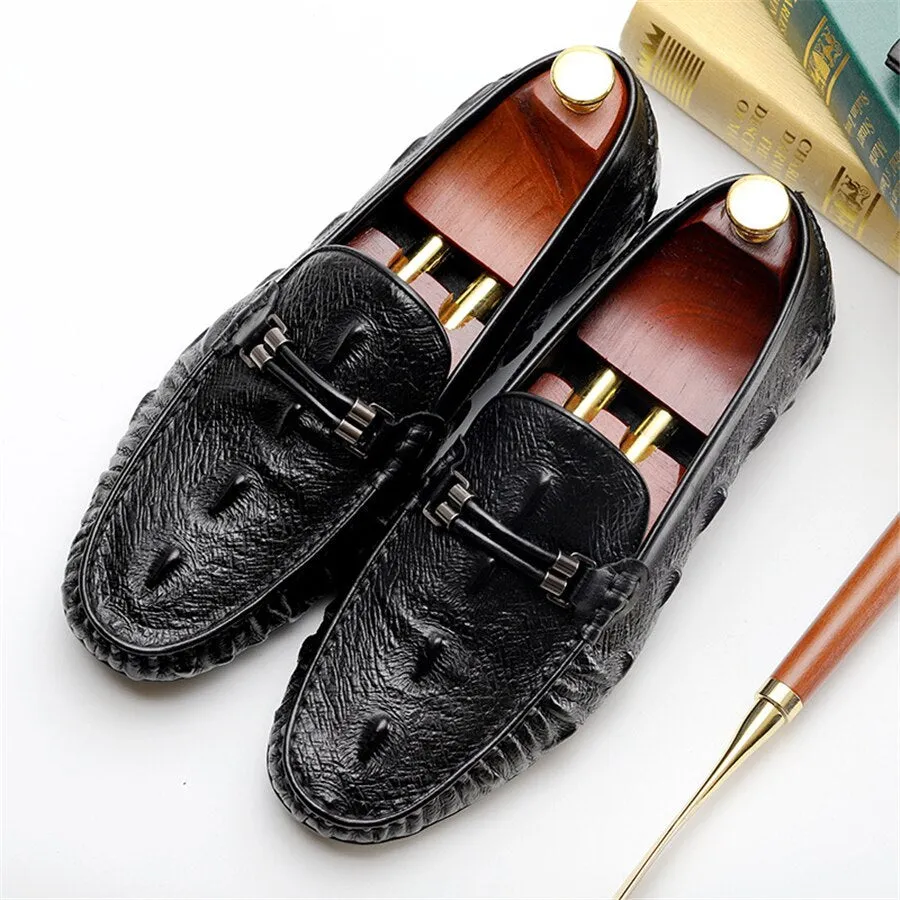 Vintage CrocLeather Exotic Brogue Loafers