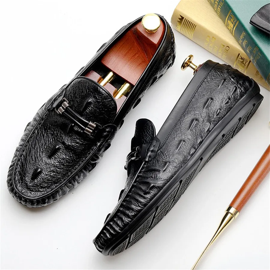 Vintage CrocLeather Exotic Brogue Loafers