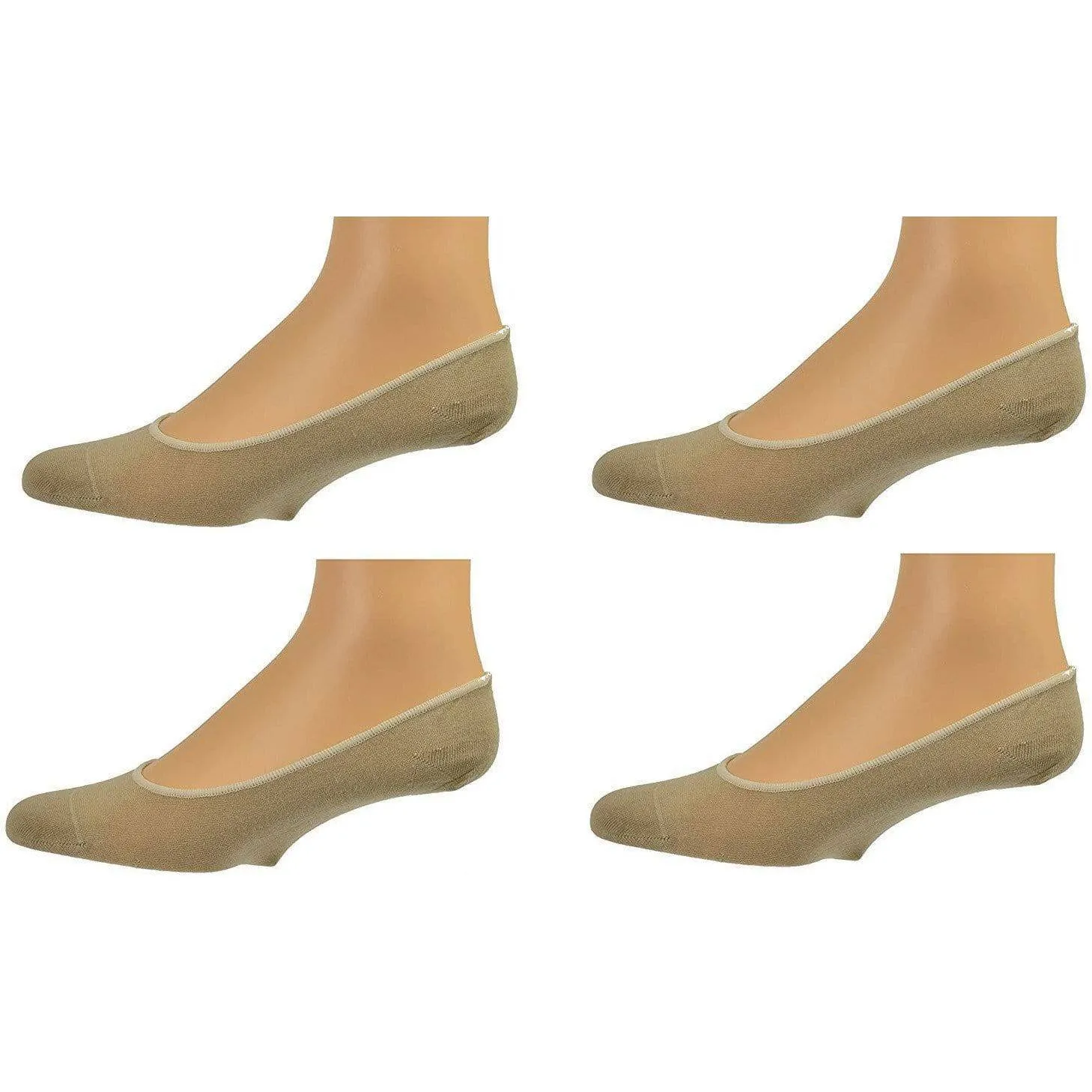 Women's Premium Bamboo No Show Low-Cut Seamless Toe liners Socks-4 Pairs Pack